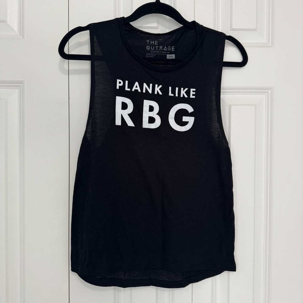 Plank Like RBG women’s black tank top size small